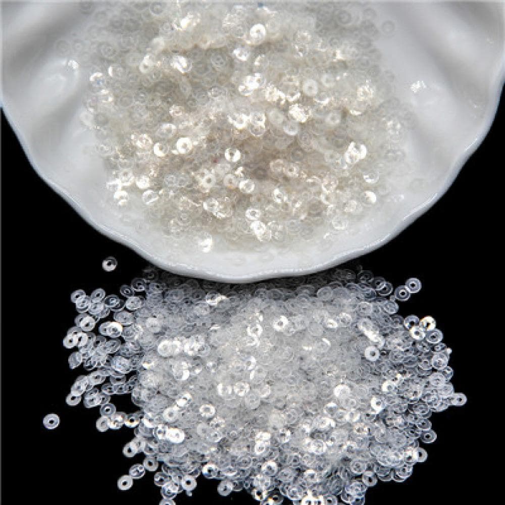 3mm 4mm 5mm 6mm Sequin Flat Round Loose Sequins Crafts Paillette Sewing Clothes Decoration DIY Accessory Lentejuelas Para Coser Transparent 4mm 2000pcs