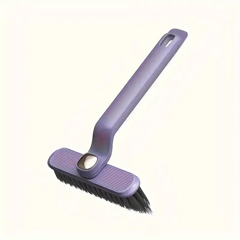 Multifunctional 2-in-1 Rotating Cleaning Brush, V-Shaped Joint, 360-Degree Hard Bristle Brush for Bathroom Tile and Wall Grout Cleaning purple
