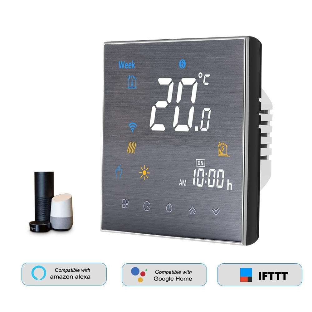 BTH-3000L-GALW WiFi Smart Thermostat for Water Heating Digital Temperature Controller Large LCD GBLW black