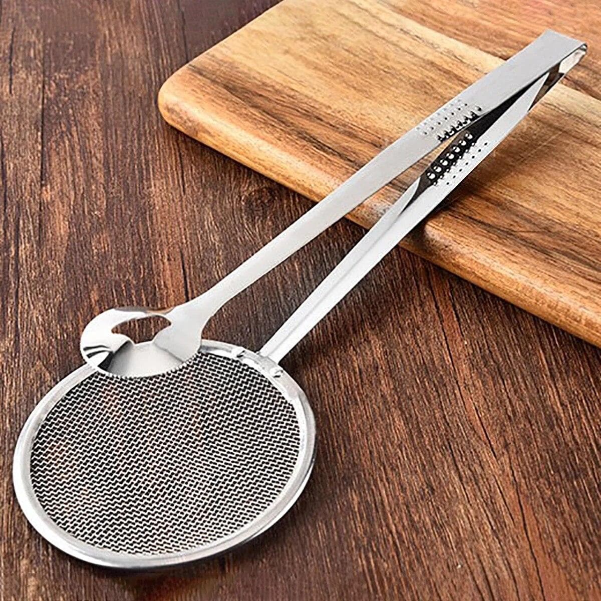 Stainless Steel Fried Food Filter Clip Cooking Useful Things for Kitchen Gadgets Kitchenware Tools Utensils Item Supplies silver