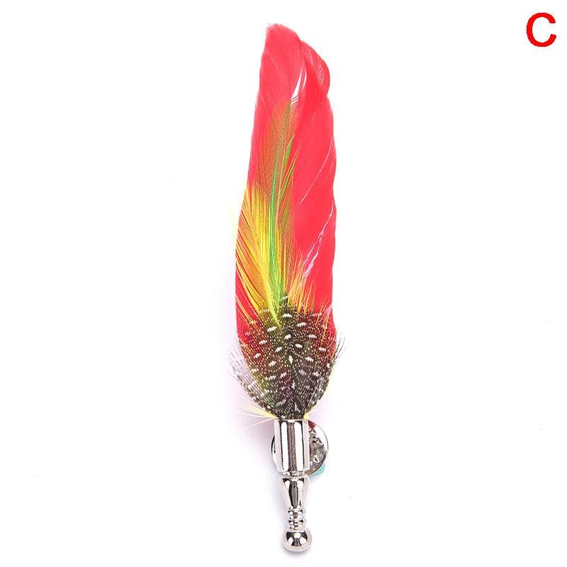 Handmade Peacock Pheasant Feather Brooch Hat Lapel Pin Set Wedding Accessories