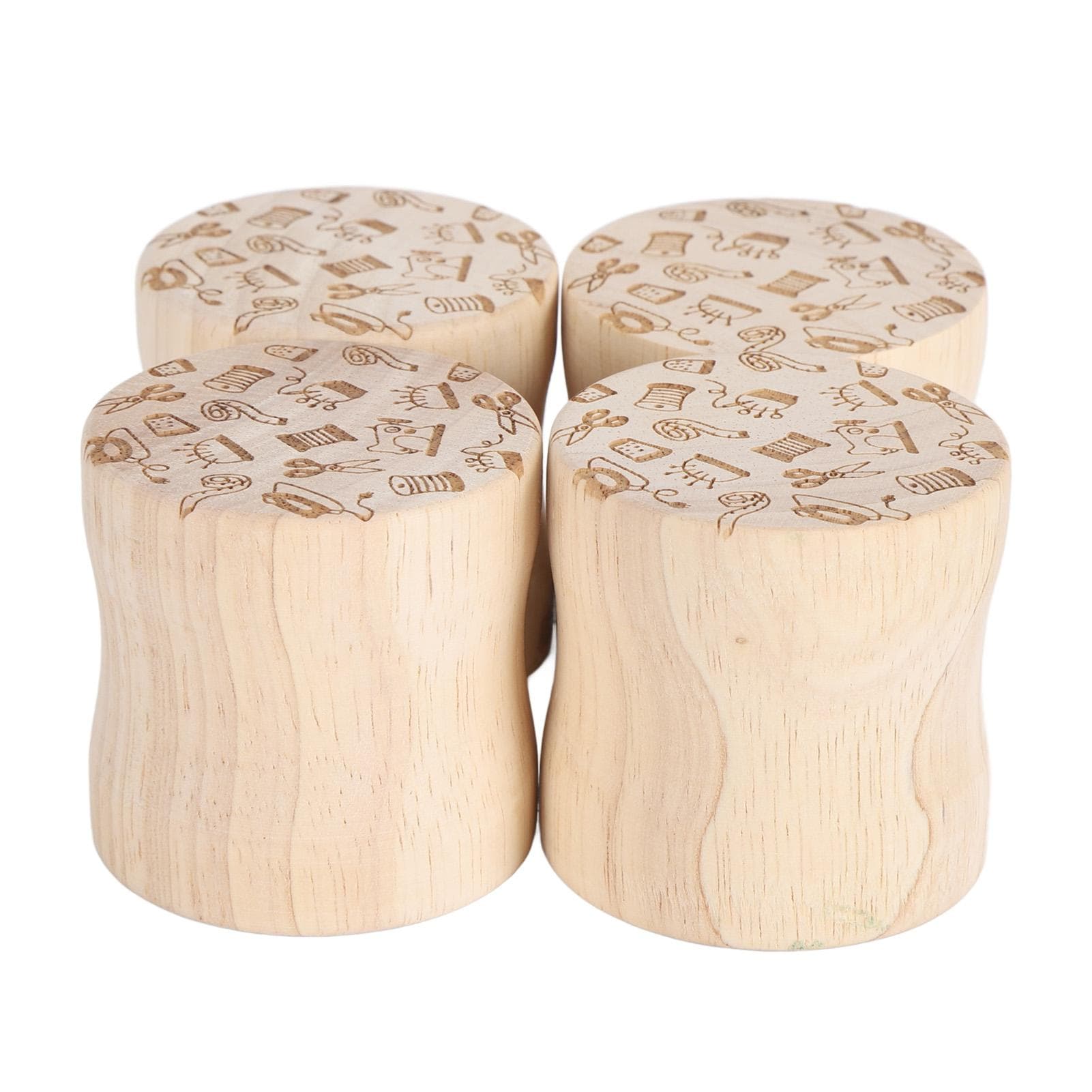 4PCS Pattern Weight Cylinder 2 in 1 Multifunctional Rubber Wood Dressmaking Cloth Weight