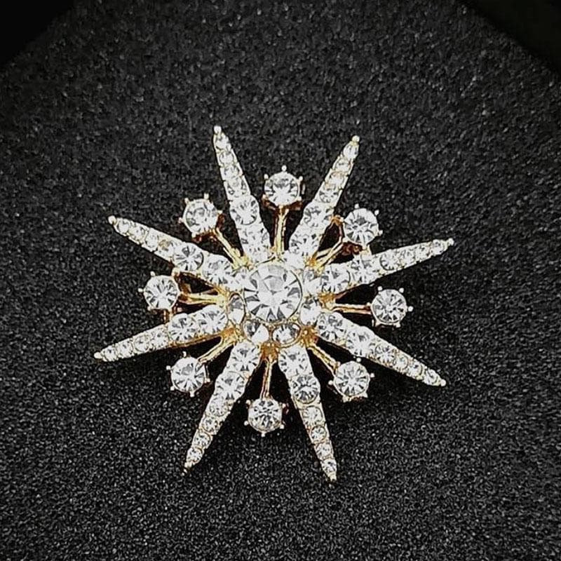 Luxury High Quality Rhinestone Star Brooch Crystal Corsage Suit Coat Badge Lapel Pin for Men Women Clothing Accessories Jewelry gold