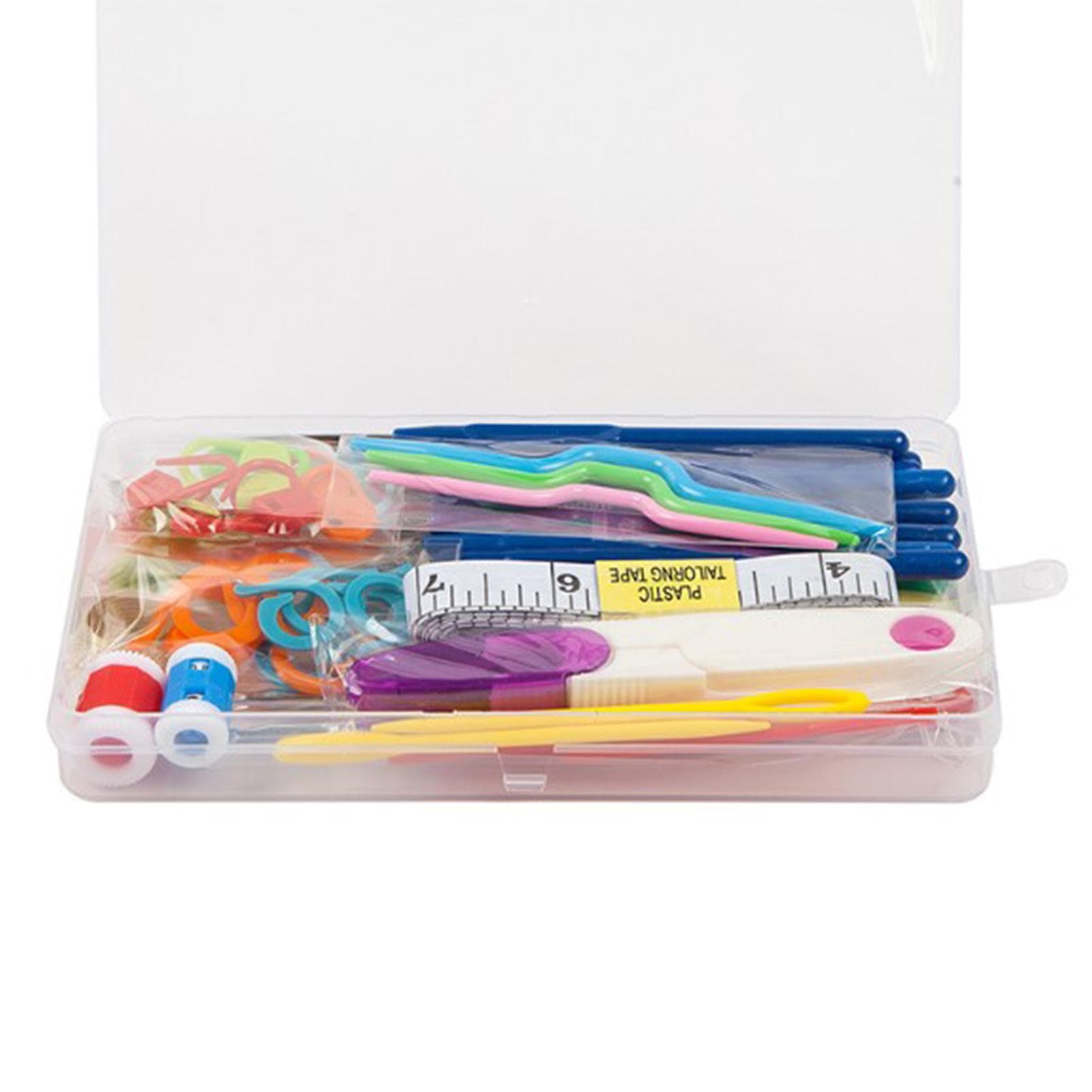 53pcs Crochet Hooks Set Rubber Handle Soft Comfortable Hand Knitting Crochet Needle Tools