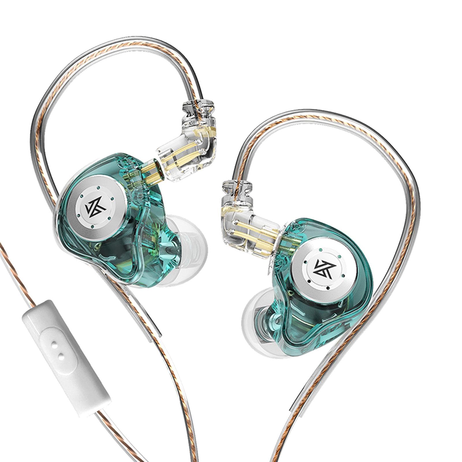 KZ EDX Pro in-Ear Stage Monitor Headphone Dual Magnetic Dynamic Unit Earphone Shock Bass Earbuds With Mic cyan