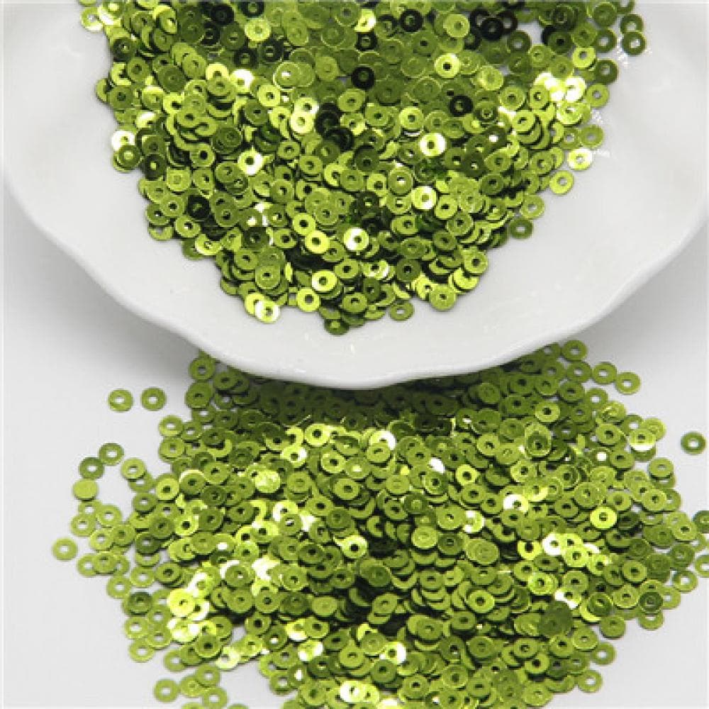 3mm 4mm 5mm 6mm Sequin Flat Round Loose Sequins Crafts Paillette Sewing Clothes Decoration DIY Accessory Lentejuelas Para Coser Light Green 6mm 750pcs
