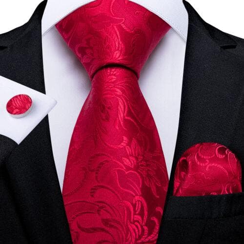 198 Colors Mens Silk Tie Black Blue Red Necktie Hanky Cufflinks Wedding 3PCS Set N-0306