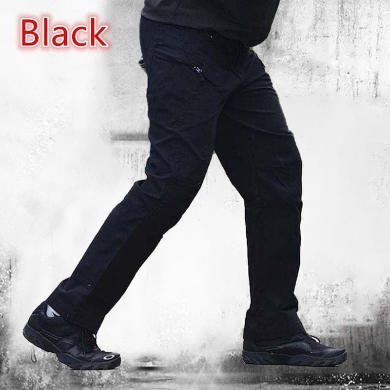 Men's Quick Dry  Waterproof Tactical Trousers Multi-pocket Breathable Work Pants Cargo Pants Military Pants L black