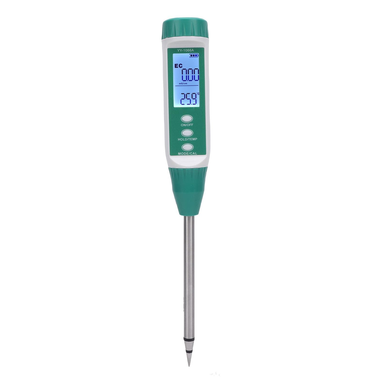 Portable Soil Detector with Backlight Metal Probe Soil Water Content and EC Meter for Garden