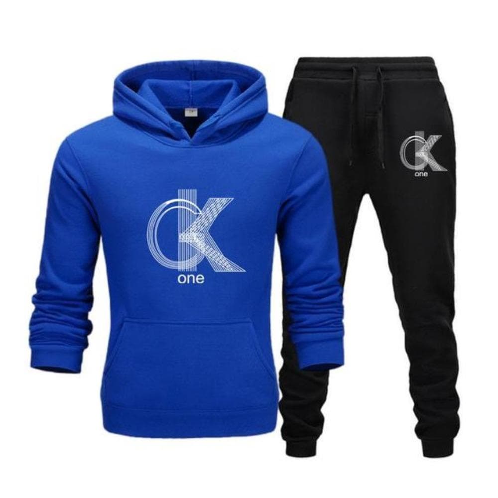 Men's Fashion Printed Hoodie+Pants Set, Casual Sportswear+Sportswear Set XXXL