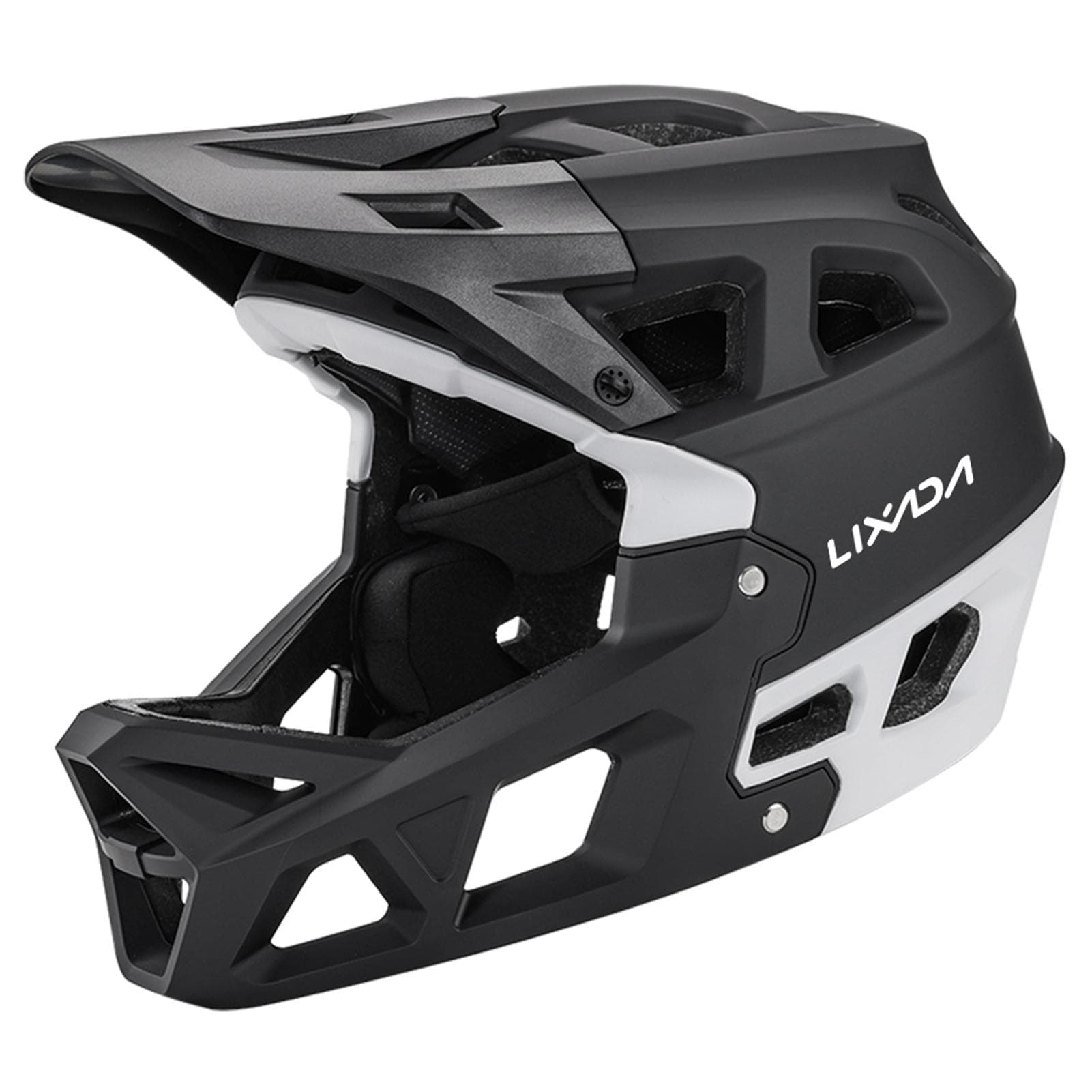 Full Face Mountain Bike Helmet Adult Racing Downhill MTB Helmet for Men/Women Adult Mountain Bike M white/black