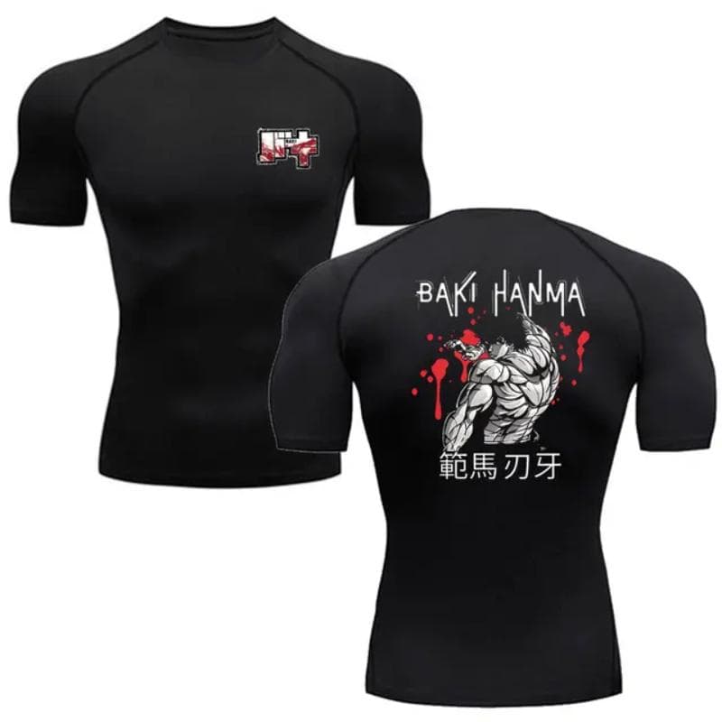Anime Baki Hanma Compression Shirt Men Quick Dry Gym Running Jogging T Shirt Men Fitness Cycling Jersey T Shirts Men Rashguard S