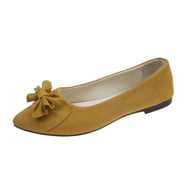 Women Girls Solid Big Size Slip On Flat Shallow Comfort Casual Single Shoes Multicolor 42 yellow