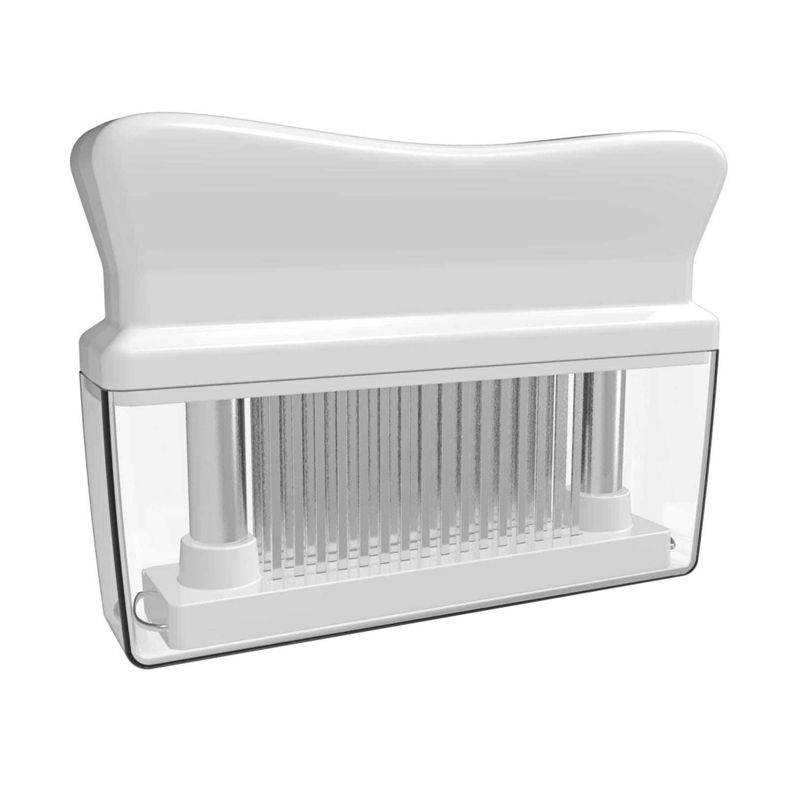 Meat Tenderizer with 48 Stainless Steel Needle Blades Meat Tenderizing and Marinate Tool Kitchen white