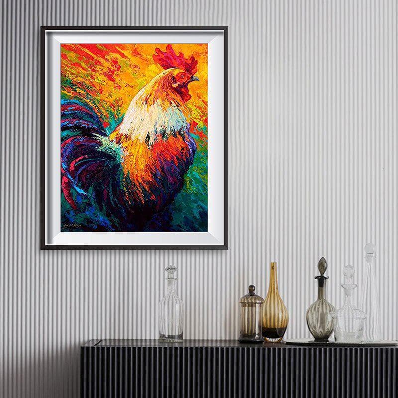 Diamond Embroidery Rooster Animal Handmade Diamond Painting Mosaic Cross Embroidery Home Decoration 20X30CM
