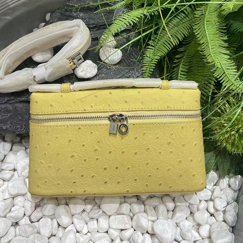 Forest Green Handheld Women's Ostrich Pattern Square Shoulder Bag Regular Packaging (Customized Metal)