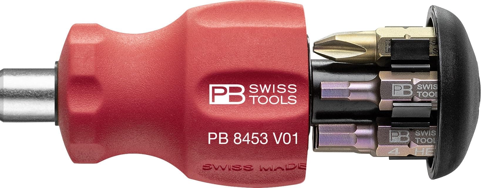 PB SWISS TOOLS SwissGrip C6 Screwdriver Bit Set (6 pieces), Interchangeable Stubby Screwdriver, Insider Edition, Packaged, 8453V01CN