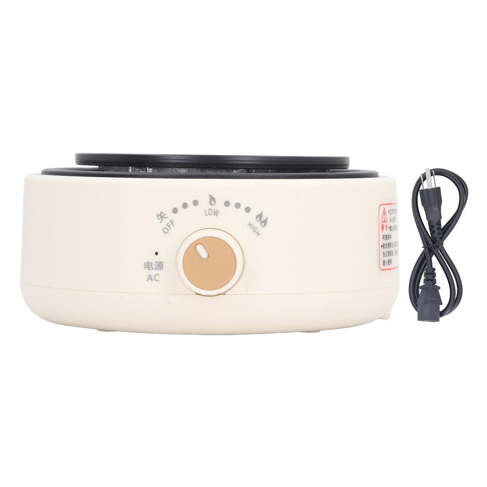 Countertop Single Burner Portable Multifunction Efficient Safe 360 Deg Heating Electric Hot Plate L beige