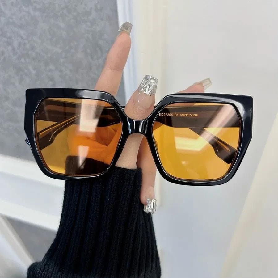 Trendy Cat Eye Sunglasses for Women Men Big Frame Square Sun Glasses Mirror Lens Comfortable Designer Oculos De Sol Other