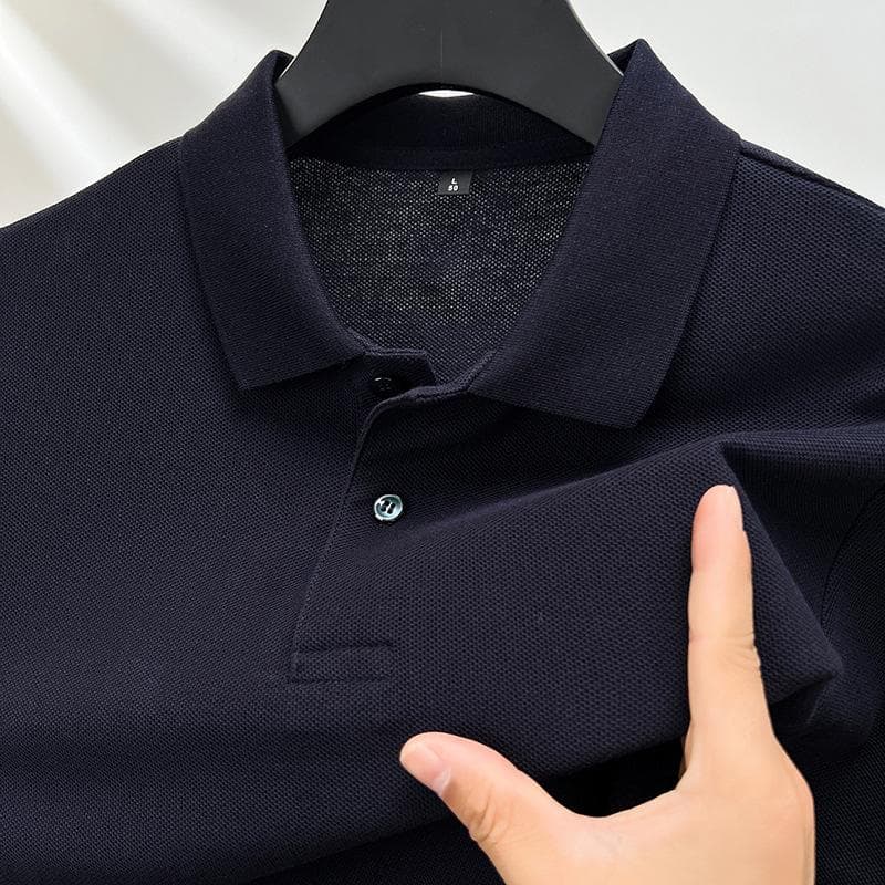 Pure Cotton Clean Version Men's Short-sleeved POLO Shirt Summer Lapel Business Casual Solid Color T-shirt with Tie 4XL