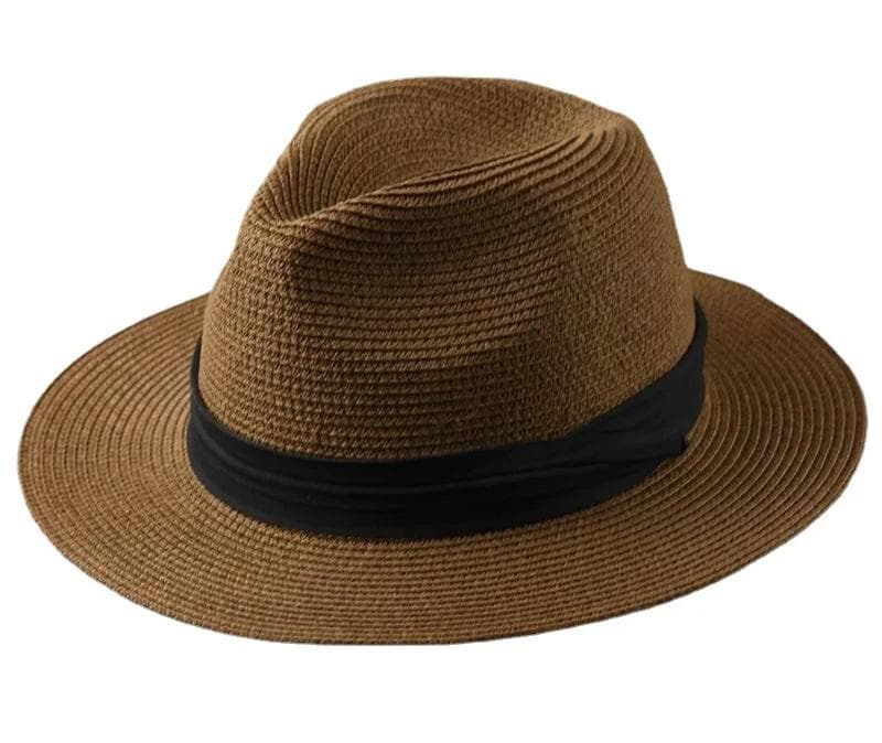 Large Size XL61-64cm Panama Hats Men Women Beach Wide Brim Straw Hat Lady Summer Sun Hats Plus Size Fedora Hat 55-57cm 58-60cm L 58-60cm coffee