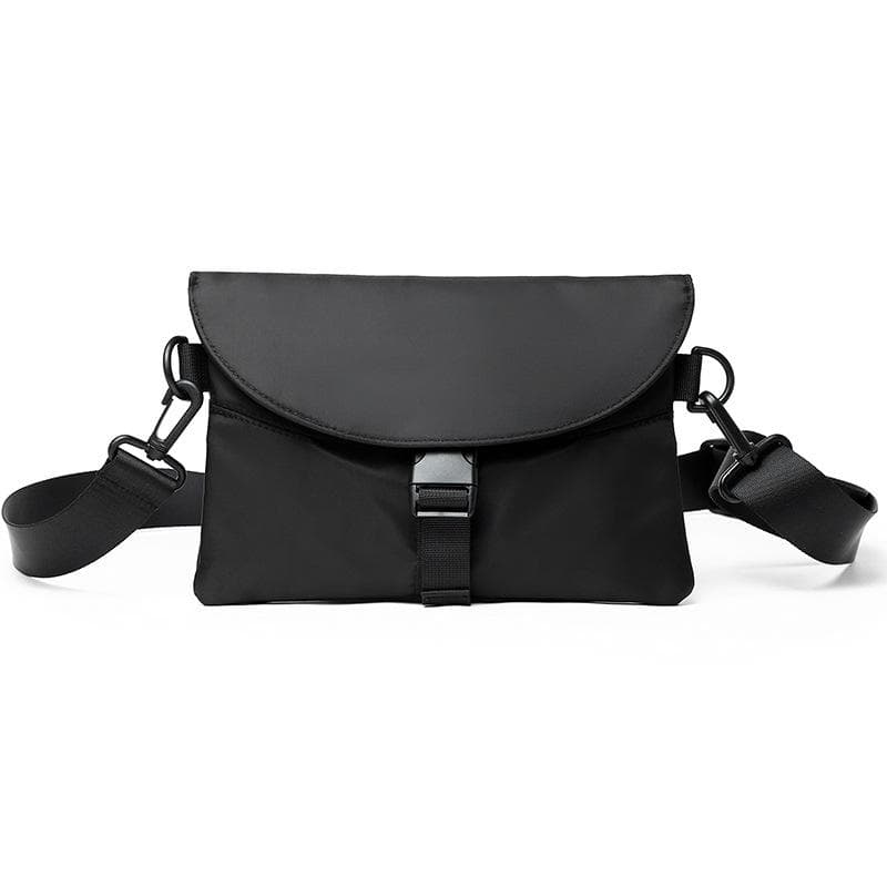 Mini Crossbody Bag, Men's Street Single-shoulder Bag, Chest Bag, Simple Small Hanging Bag, Crossbody Bag He is a size seven. black