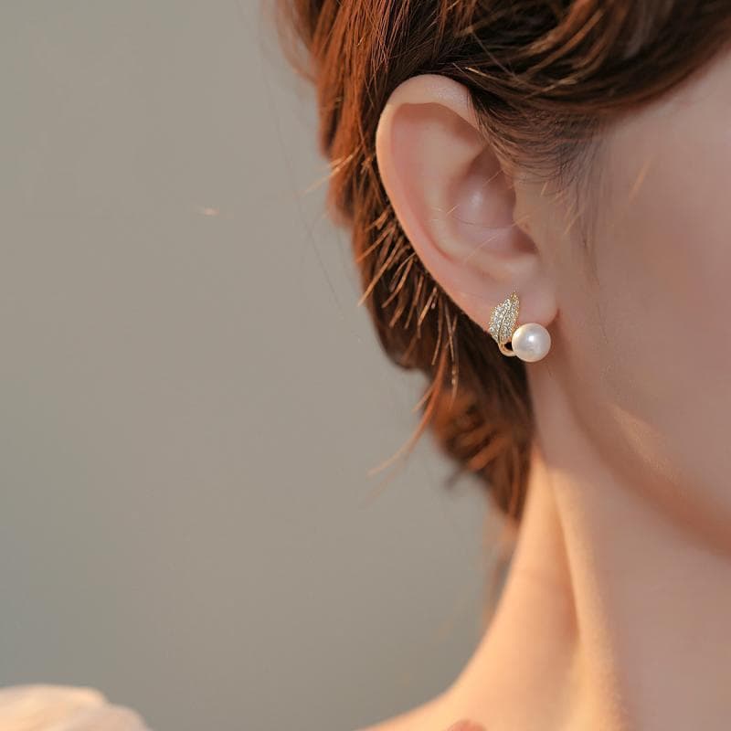Retro French Style Pearl Earrings For Women S