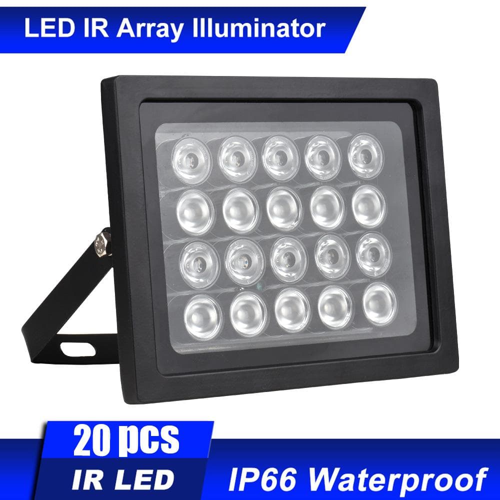 Infrared Illuminator 20pcs Array IR LEDS IR Illuminator Night Vision Wide Angle Long Range Outdoor black