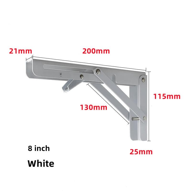2pcs Heavy Duty Stainless Steel Folding Shelf Brackets Collapsible Wall Mounted L-Table Hinges for Bench & Table with Screws Universal