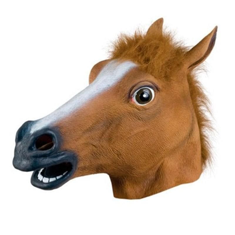 Rubber Unicorn Cosplay Halloween Mask for Masquerade Carnival Halloween Costume None brown