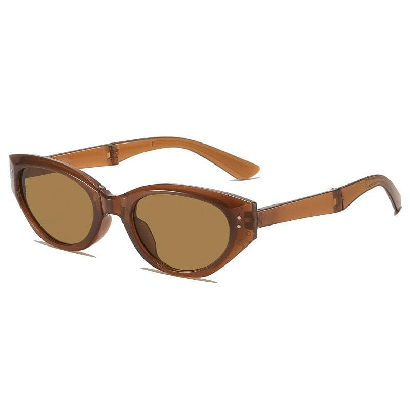 Foldable Sun Glasses Fashion Lightweight Sunscreen Glasses Women Portable Cat Eye Sunglasses