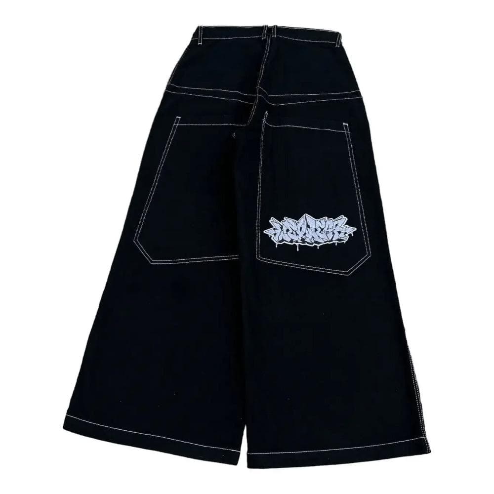RogueWave Hip Hop Y2k New Color Wexwear Embroidered Baggy Jeans Streetwear Jeans Men Women High Waist Wide Trouser Harajuku Black Pants XXL