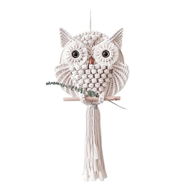 Nordic Style Owls Dream Catchers Cotton Macrame Wall Hanging Handmade Tassels Tapestry Dreamcatcher Wind Chimes Home Decoration 30x70cm