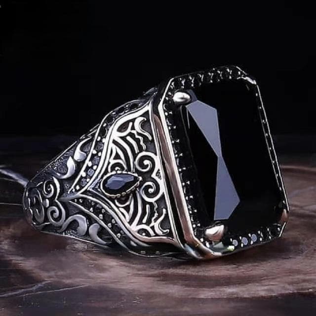 Inlaid Emerald Men's Luxury Ring Personality Retro Domineering Gem Sapphire Ring To Attend The Banquet Party Business Jewelry 10