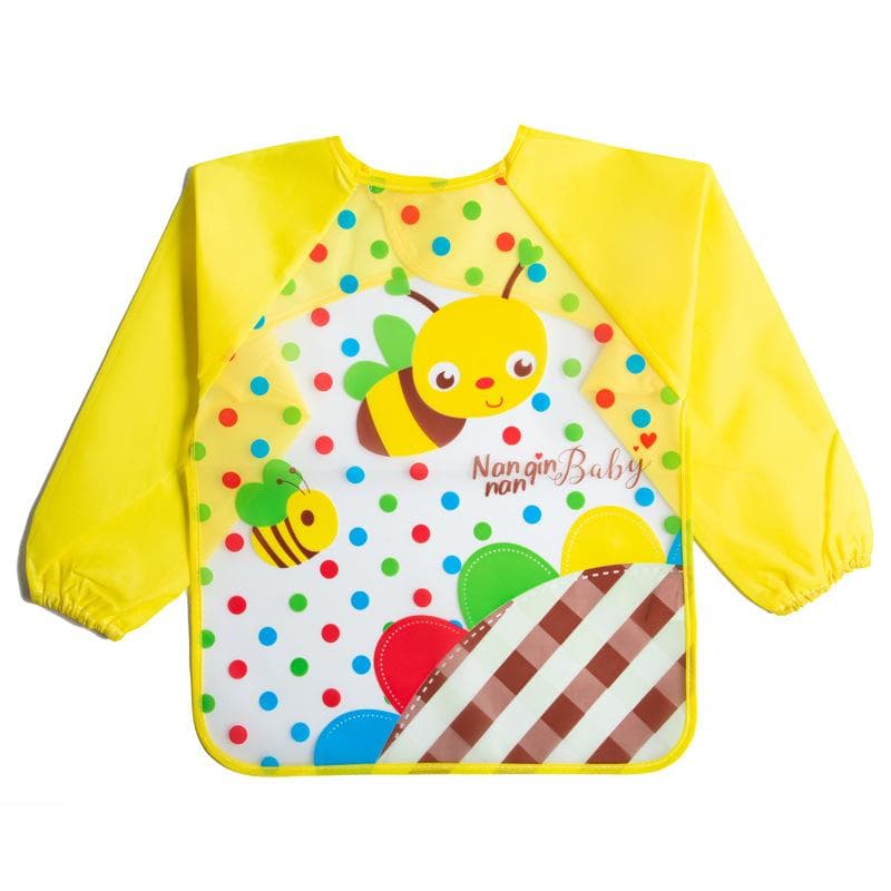 Waterproof Full Sleeve Bibs Children Apron Long Sleeve Feed Smock Bibs Kids Eating Breastplate Cloth