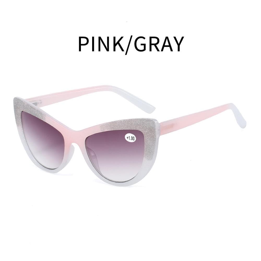 New Fashion Cat Eye Women Presbyopia Sunglasses Ultra Light Neutral Color Blocked HD Glasses 3.5