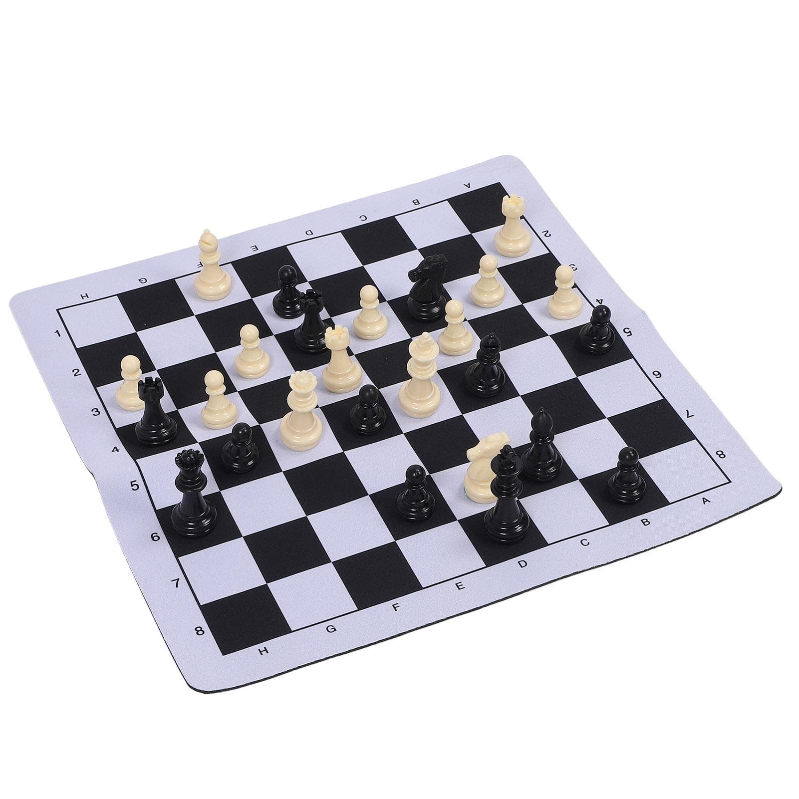 Chess Set 35mm Soft Chessboard Portable Standard Size International Chess Board Game for Home