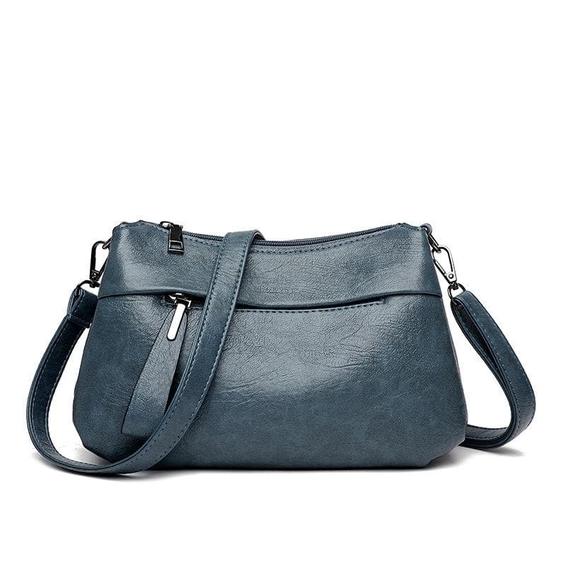 Women's Handbag Versatile Atmosphere Single Shoulder Cross Bag Fashion Soft Leather Solid Color Bag 26*10*17cm blue