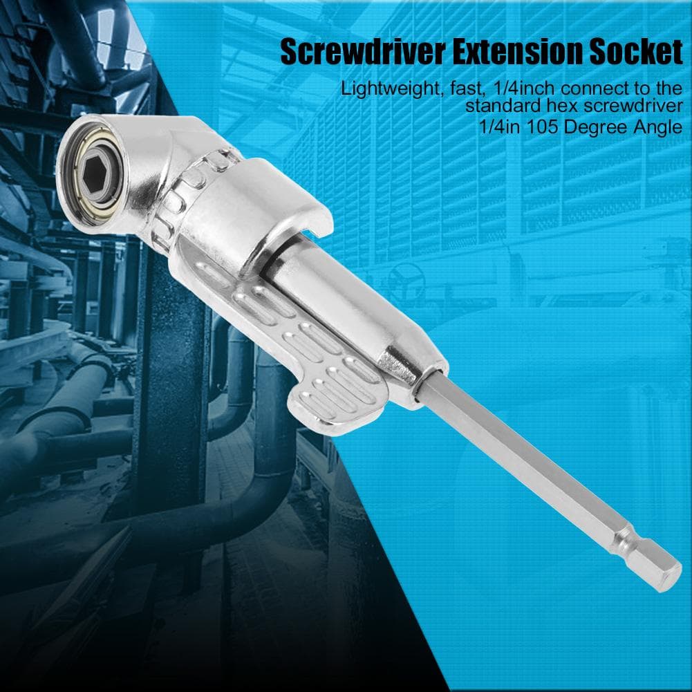 14 105 Degree Angle Magnetic Hex Screwdriver Extension Drill Bit Socket Holder Adapter