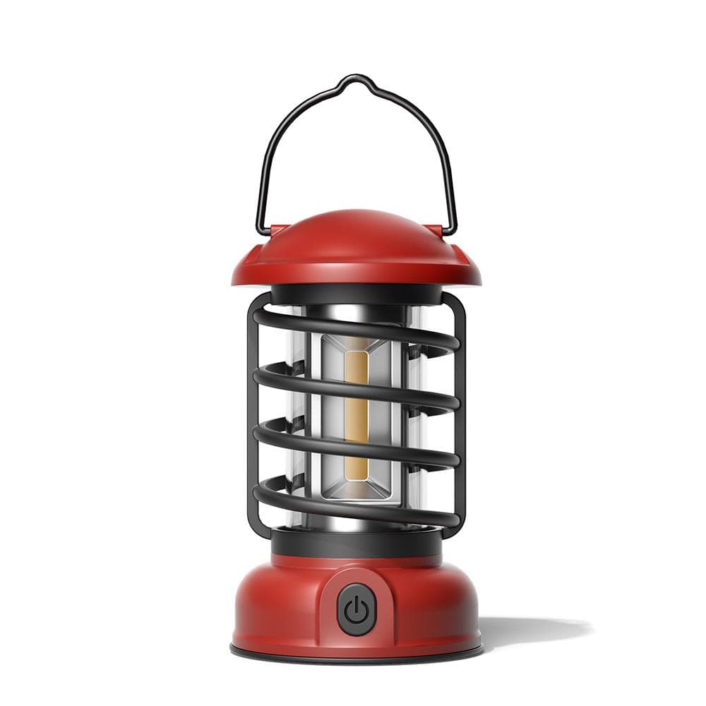 Cordless Camping Lamp Stepless Dimming Outdoor Retro Tent Light Home Atmospheres Lantern Portable red