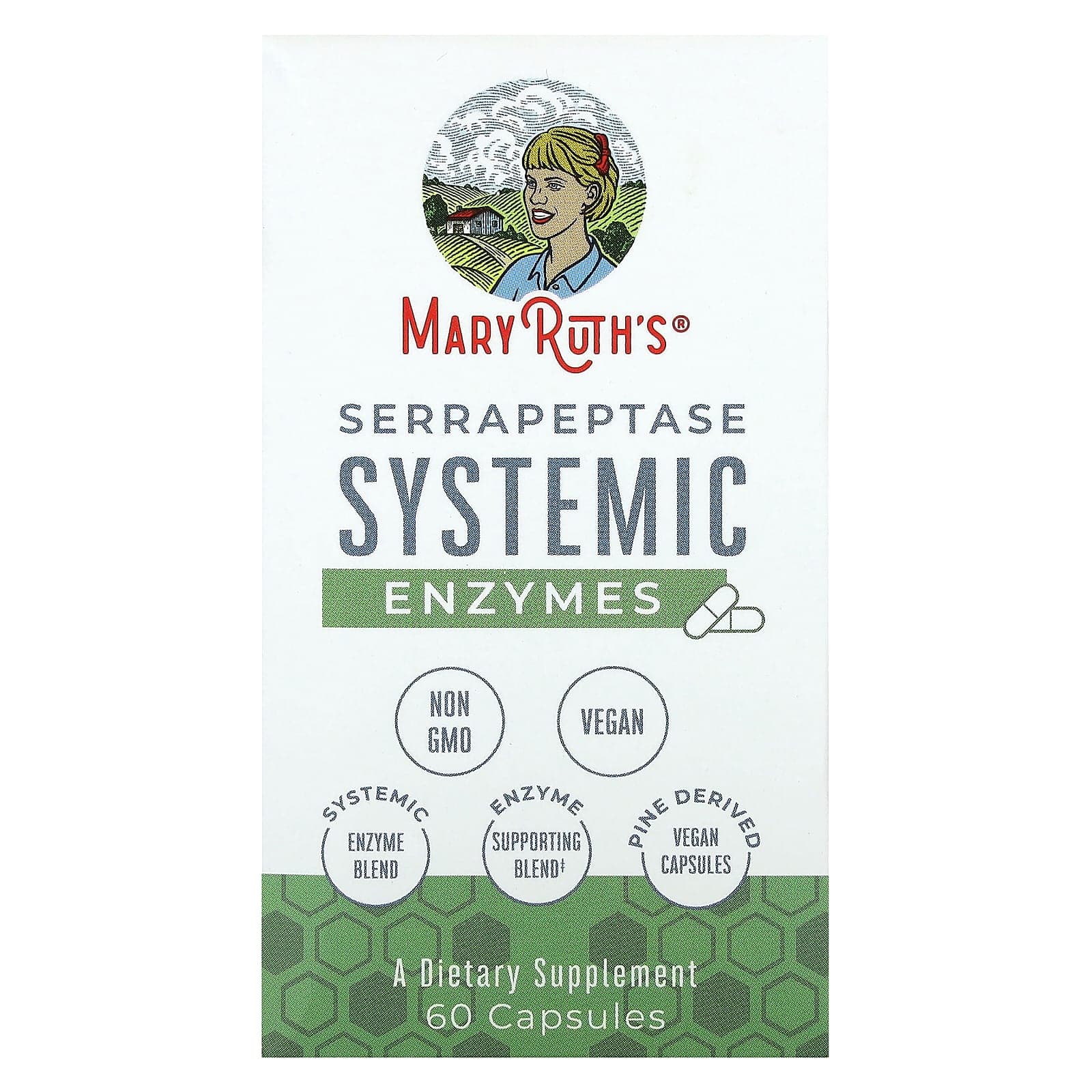 MaryRuth's, Serrapeptase Systemic Enzyme, 60 Capsules
