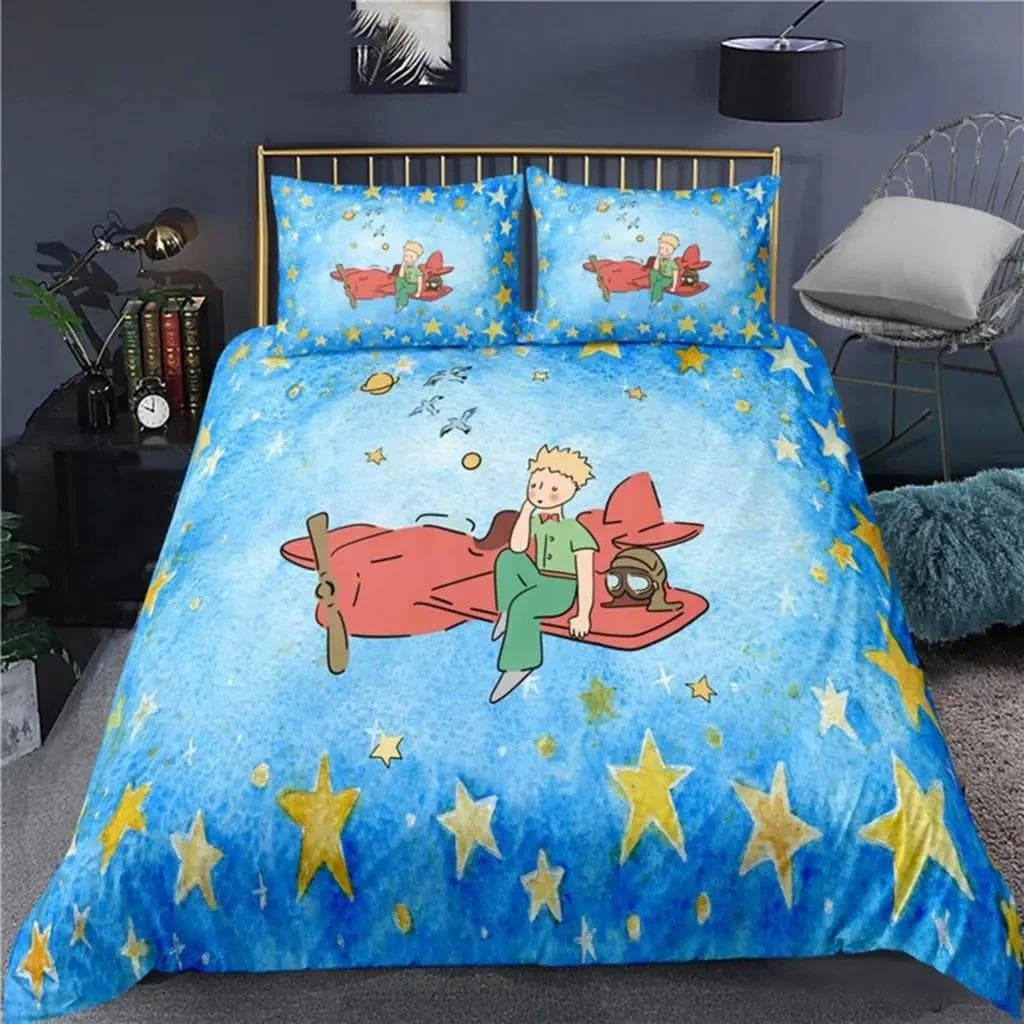 Anime Little Prince Le Petit Prince Bedding Set Boys Girls Twin Queen Size Duvet Cover Pillowcase Bed Kids Adult US Full 200x230cm