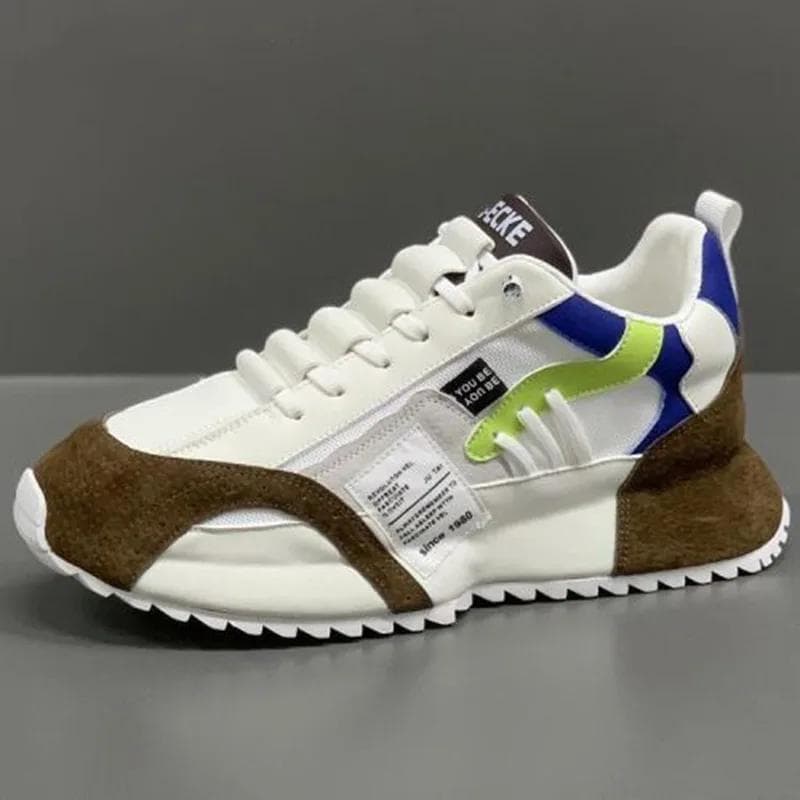 Fashion Man Sneakers Summer Mesh Moccasins Lace-up Leather Sports Four Seasons Casual Running Shoes Men's Comfortable Forrest 45