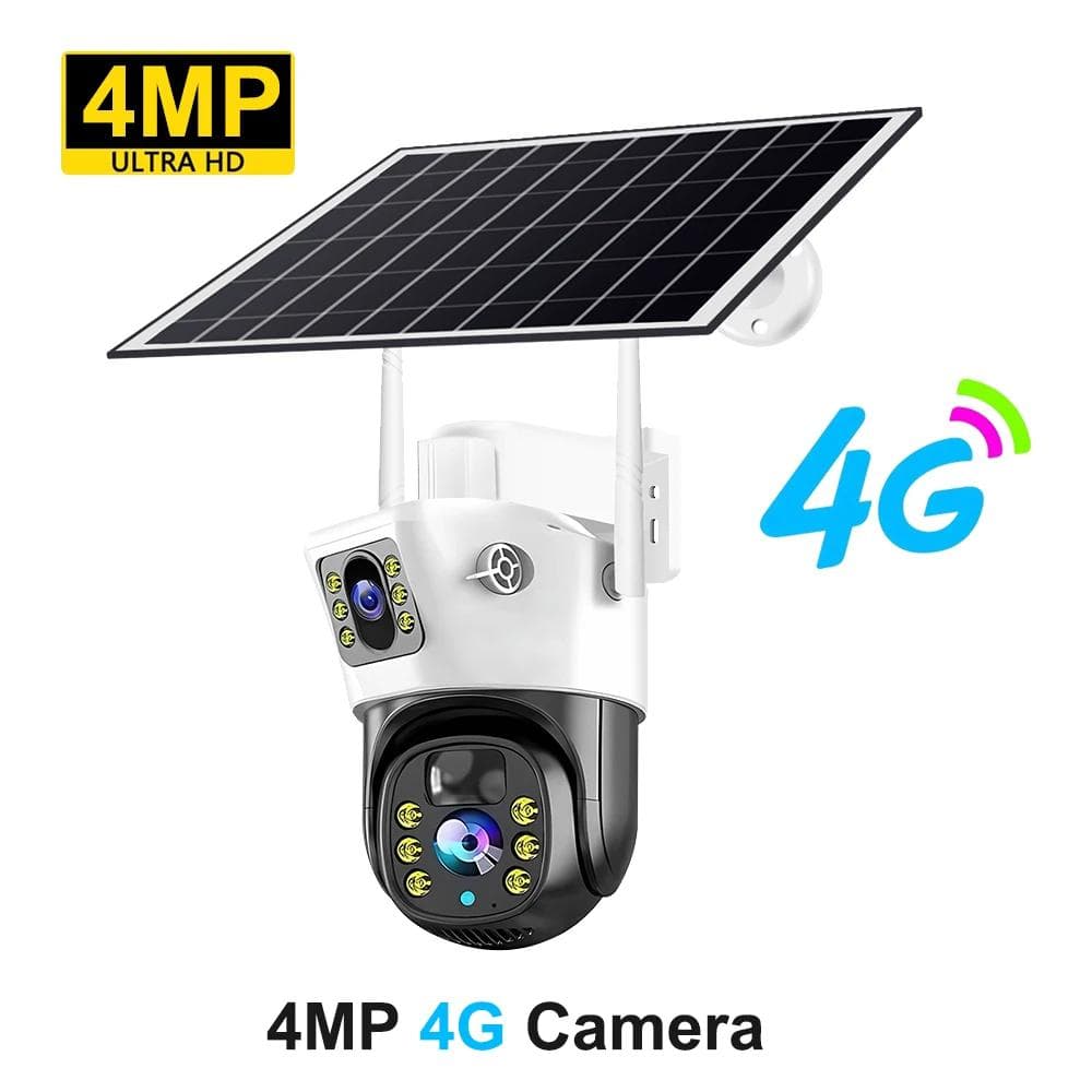 4G Sim Camera Solar 8MP 4K Outdoor Low Powered Video Cam Night Vision Two Way Audio PIR V380 Pro CCTV IP Camara With Solar Panel 4MP Camera