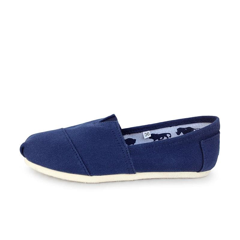 New 2025 canvas shoes men's and women's lazy shoes solid color Toms shoes Thomas cloth shoes Mary shoes comfortable and versatile 36 blue
