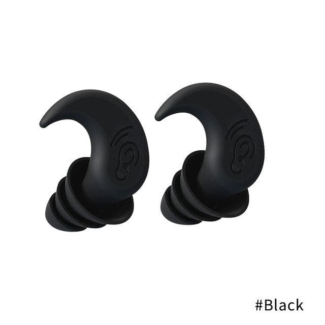 Anti Noise Silicone Earplug Sleep Noise Reduction Ear Plug Canceling Soundproof Ear Plugs Waterproof Swimming Soft Ear Protector black