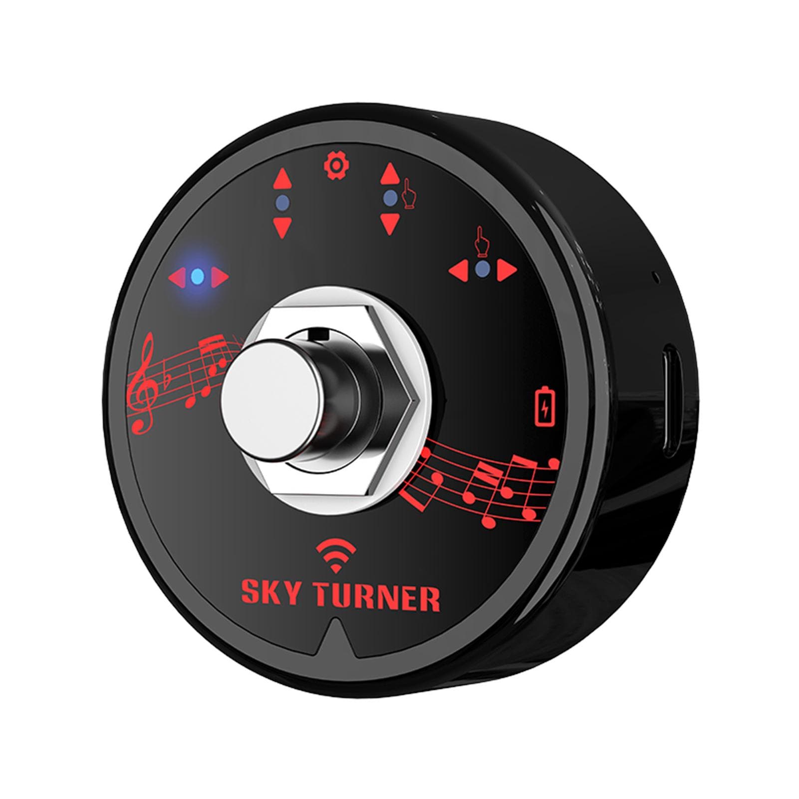 ST-1 BT Page Turner Pedal Rechargeable Wireless Foot Switch for Tablet Smartphone Electronic Music black