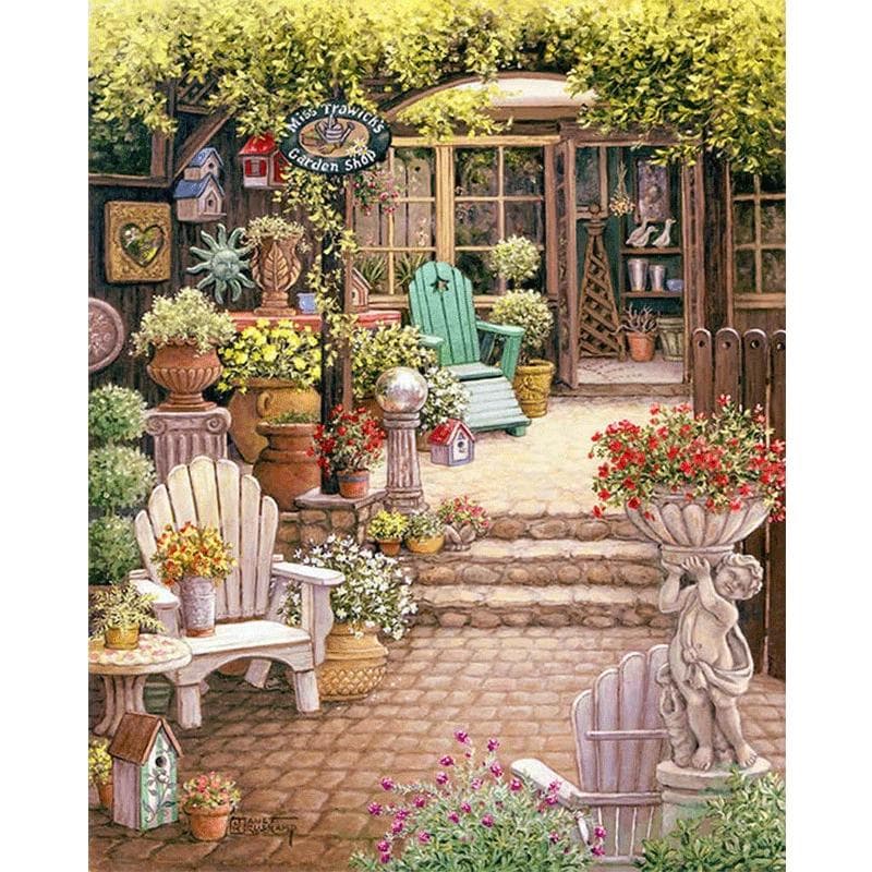 5D DIY Diamond Painting Courtyard Embroidery Cross Stitch Rhinestone Mosaic Home Decor 20X30CM