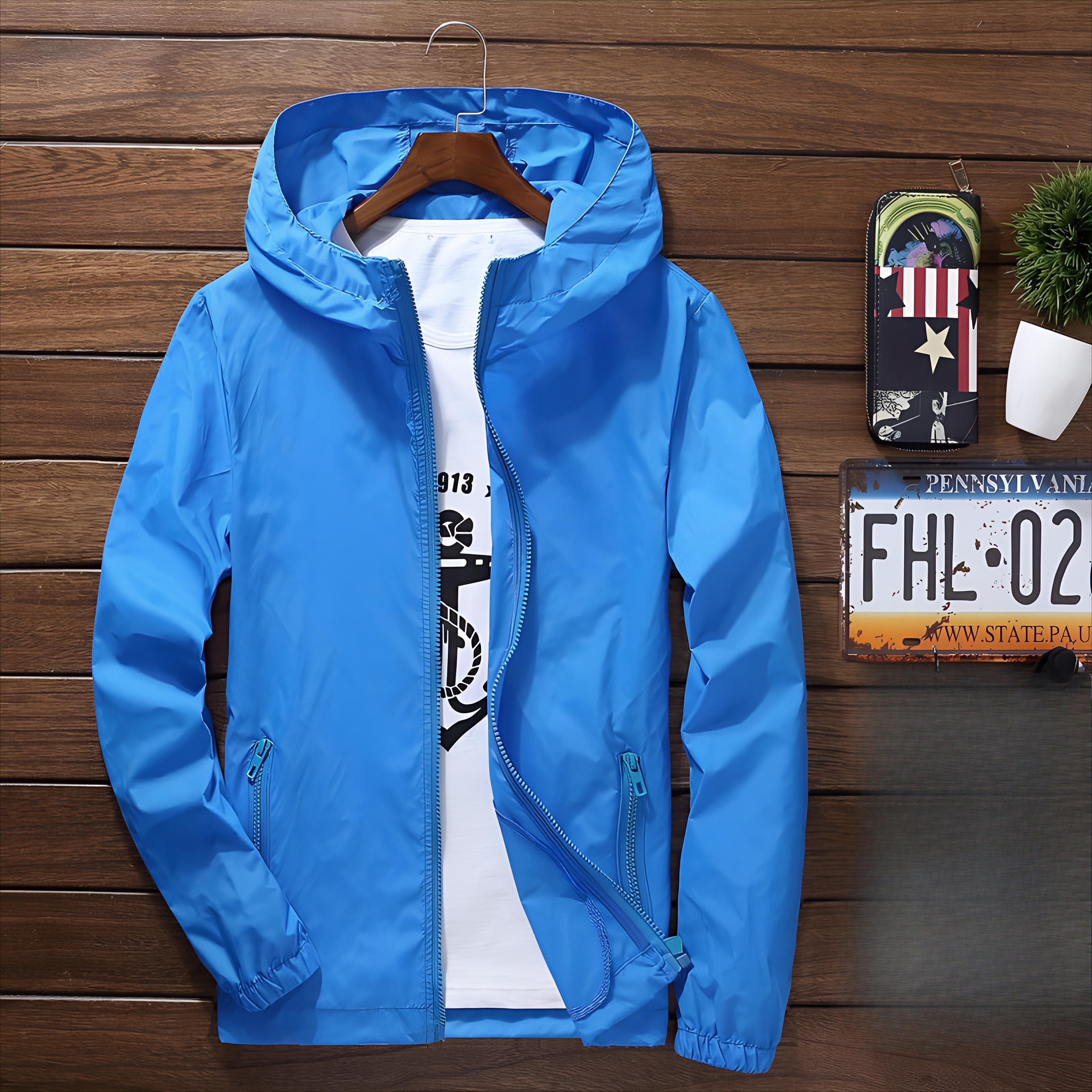 Unisex Thin Quick-Dry Windbreaker: Breathable, Sun Protection, Large Sizes for Outdoor Sports XL royal blue