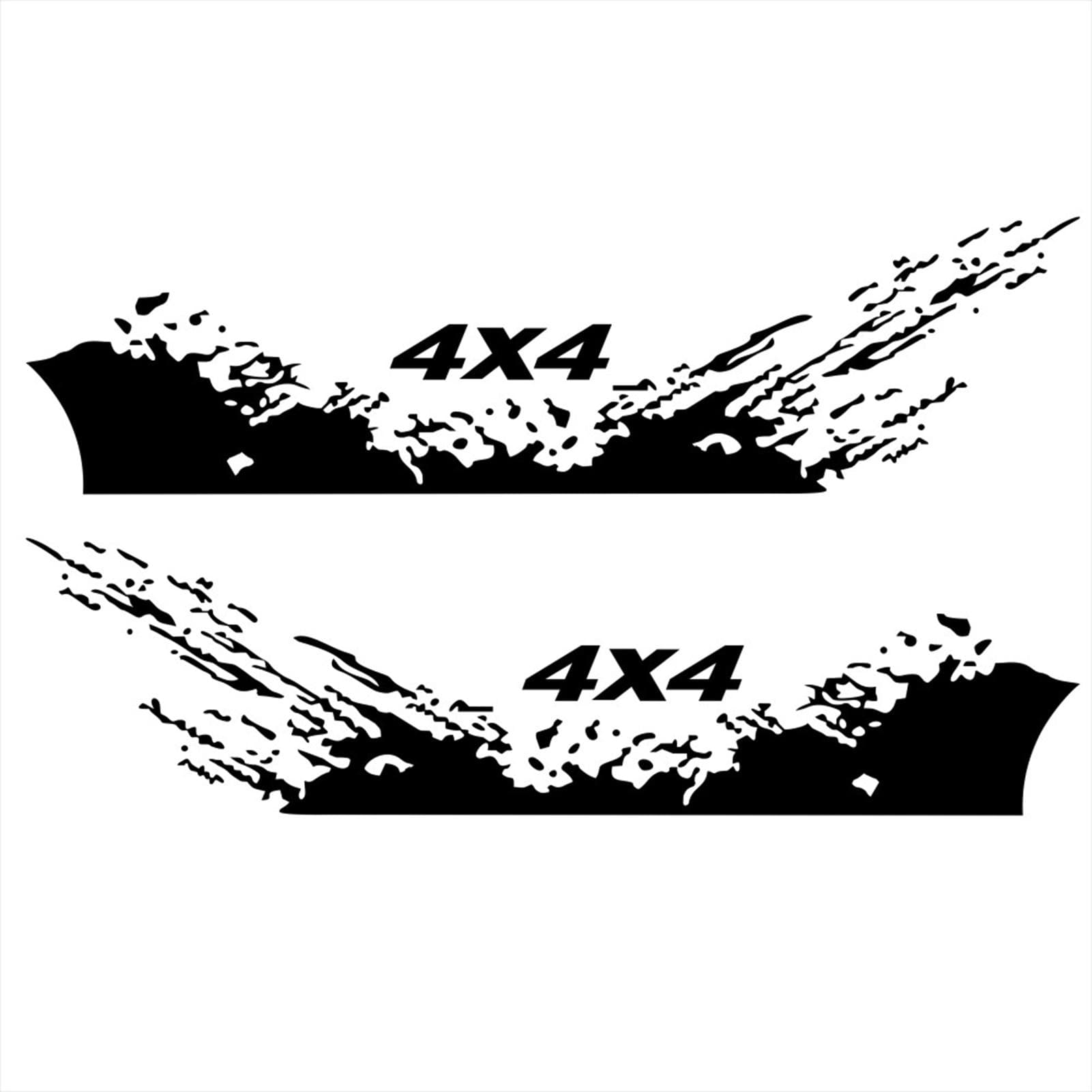 4PCS Car Stickers 4X4 Off Road(40*10cm)+Mountain Graphic Decal(190*50cm) Sticker for Car Truck black